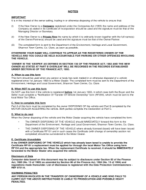 Vehicle Transfer Form