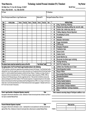 Three Rivers PA Timesheet