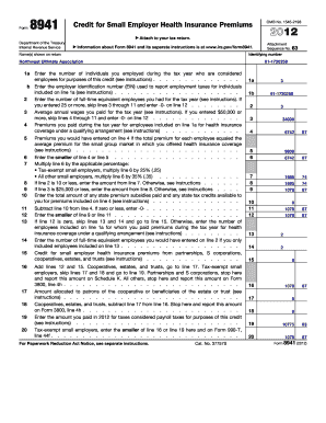 IRS Form 8941 Credit for Small Employer Health Insurance Premiums