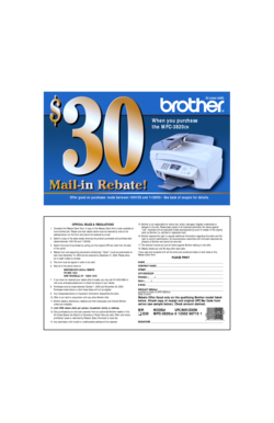Brother MFC-3820CN Rebate Form