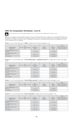 2006 Tax Computation Worksheet
