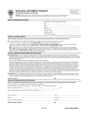In-School Deferment Request Form
