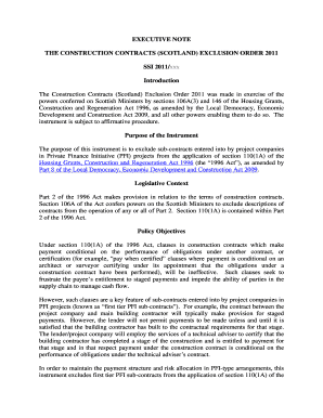 THE CONSTRUCTION CONTRACTS (SCOTLAND) EXCLUSION ORDER 2011 - scotland gov
