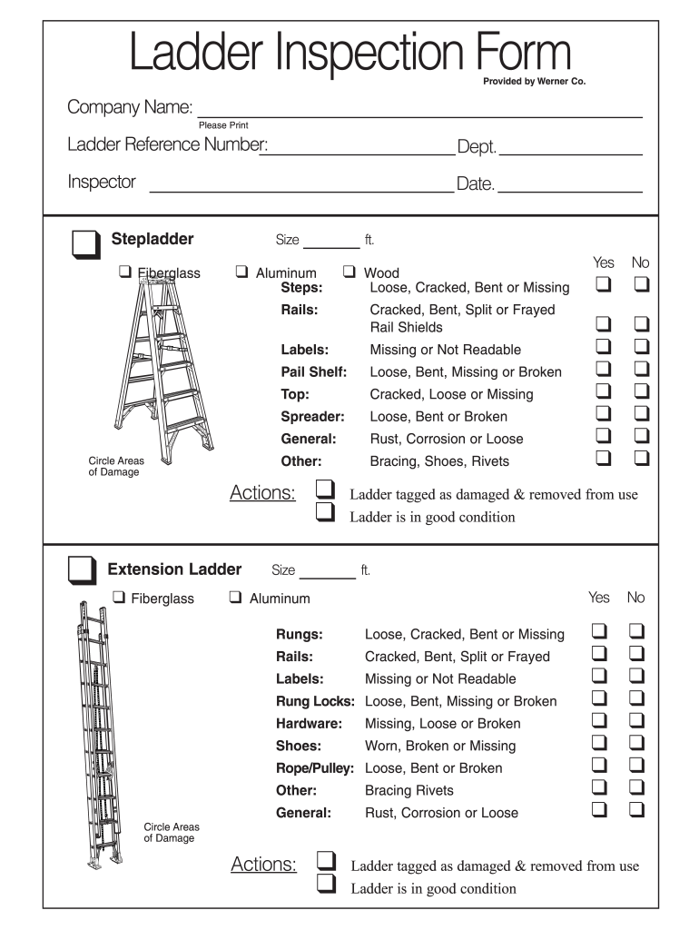 Ladder Inspection Checklist 2020 2021 Fill And Sign Printable
