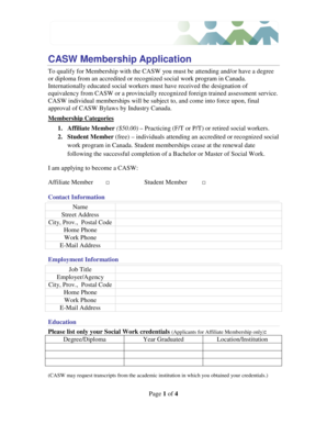 CASW Membership Application