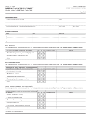 California School Facility Conditions Evaluation Form