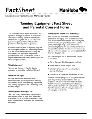 Manitoba Tanning Equipment Parental Consent Form