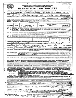 National Flood Insurance Program Elevation Certificate