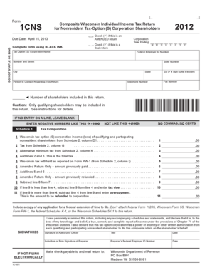 Wisconsin 1CNS Tax Form