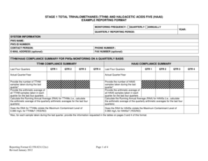 TTHM and HAA5 Reporting Form