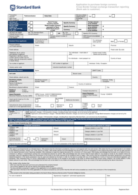 Application to Purchase Foreign Currency