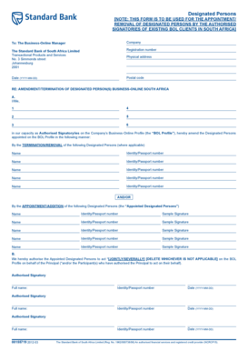 Designated Persons Appointment Form