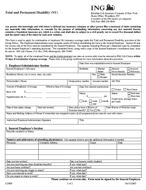 Total and Permanent Disability Form