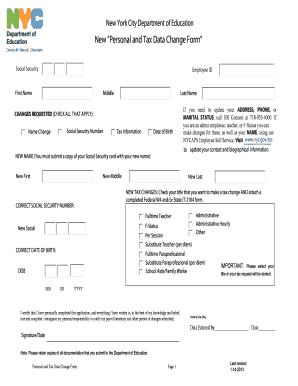 who gets tax data change form