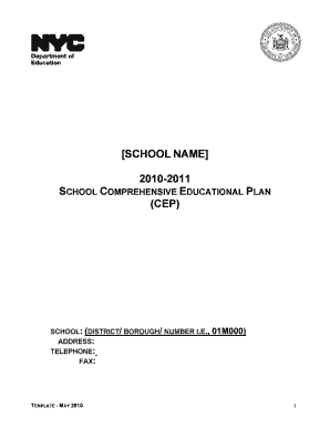 School Comprehensive Educational Plan Template