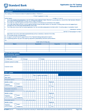 FX Trading Application Form