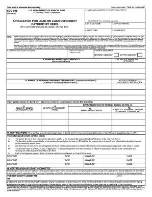 USDA Application for Loan or Loan Deficiency Payment by Heirs
