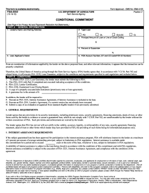 FSA-2232 Conditional Commitment Form
