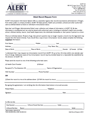 Adult Record Request Form