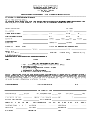 Harris County On-Site Sewerage Permit Application