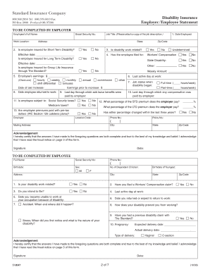 Standard Insurance Disability Claim Form