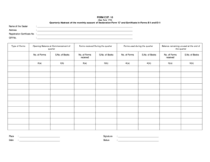 Form C.ST. 10 Quarterly Abstract