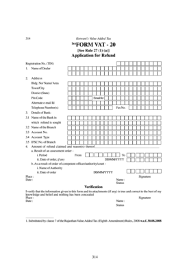 Rajasthan VAT Refund Application Form