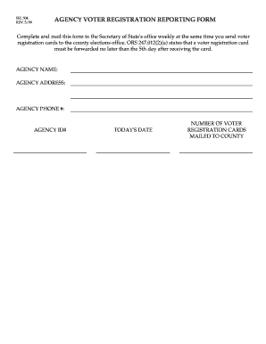 Agency Voter Registration Reporting Form