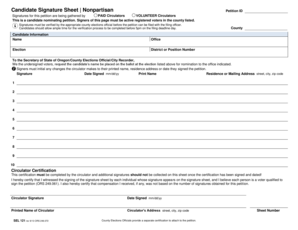 Oregon Candidate Nominating Petition