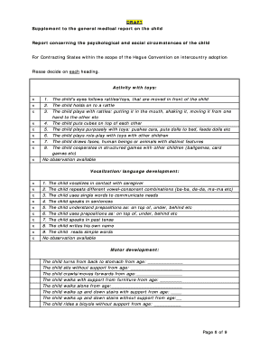 Child Psychological and Social Report Form