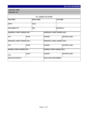 Form U6 Disclosure Reporting