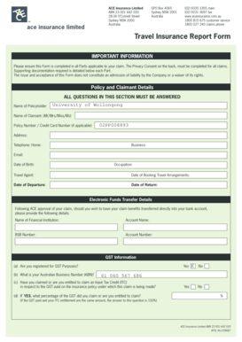 Travel Insurance Report Form