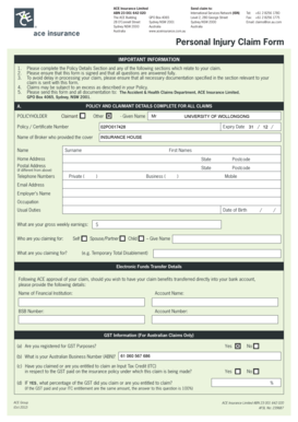 Personal Injury Claim Form