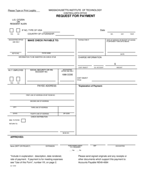 MIT Request for Payment Form