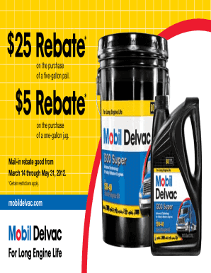 Mobil Delvac Spring 2012 Rebate Form