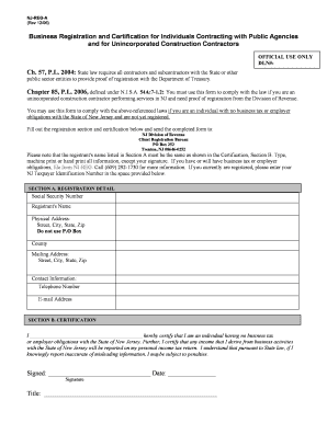 NJ Business Registration Form