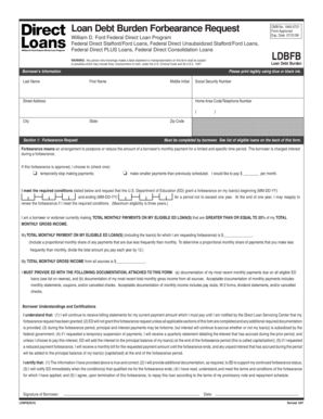 Loan Debt Burden Forbearance Request Form