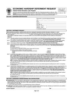 Economic Hardship Deferment Request Form