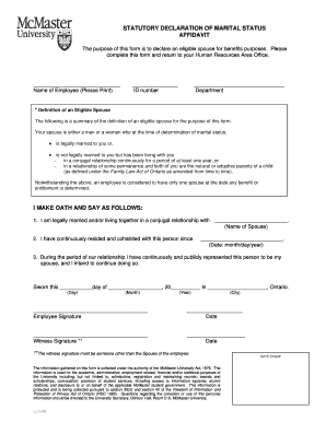 Statutory Declaration of Marital Status