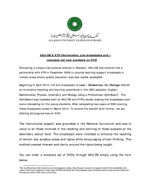 AKU-EB KTN DVD Order Form