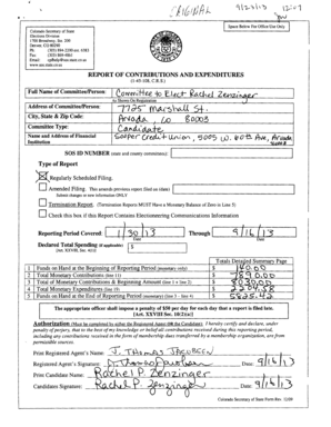 Colorado Report of Contributions and Expenditures