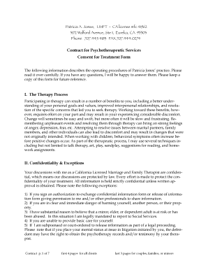 California Psychotherapy Services Contract