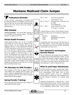 Montana Medicaid Health Insurance Claim Form