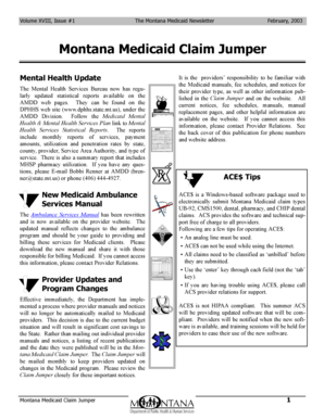 Montana Medicaid Health Insurance Claim Form