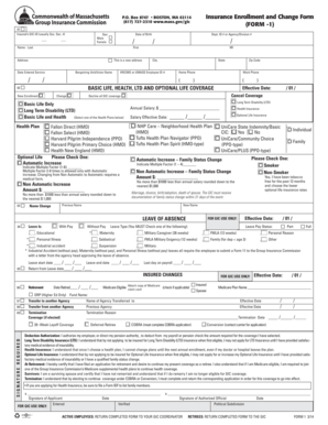 Massachusetts Insurance Enrollment and Change Form