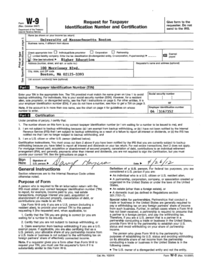 Form W-9 Request for Taxpayer Identification Number