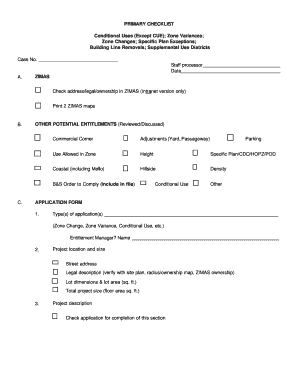 City Planning Application Checklist