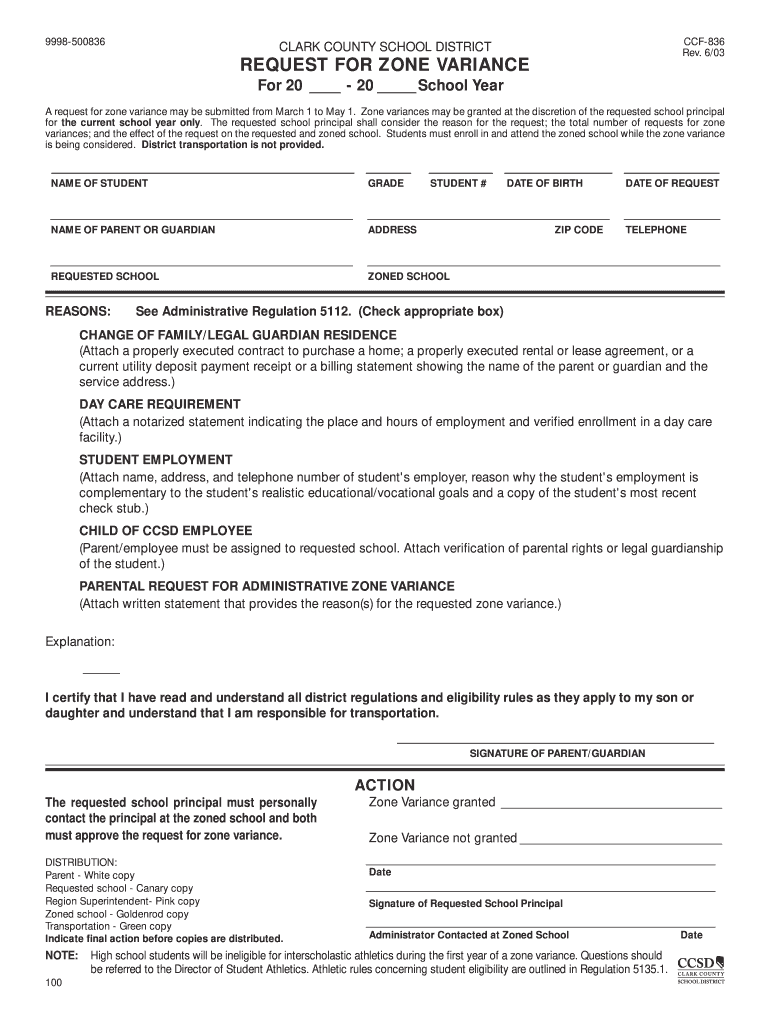 ccsd zone variance Preview on Page 1