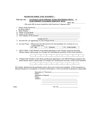 mandate form