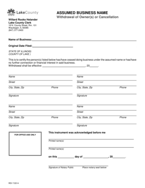 Illinois Assumed Business Name Withdrawal